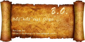 Bökönyi Olga névjegykártya