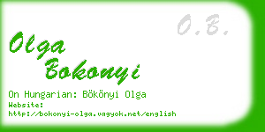 olga bokonyi business card