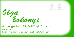 olga bokonyi business card